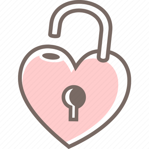 Heart, lock, love, open, unlock icon - Download on Iconfinder