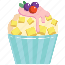 sweet, cupcakes, dessert, cheesecake, strawberries, fruit, ice cream