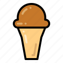 ice cream, cone, scoop, chocolate