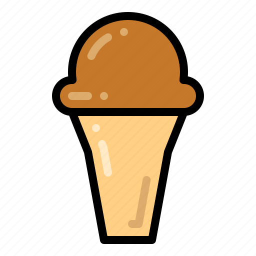 Ice cream, cone, scoop, chocolate icon - Download on Iconfinder