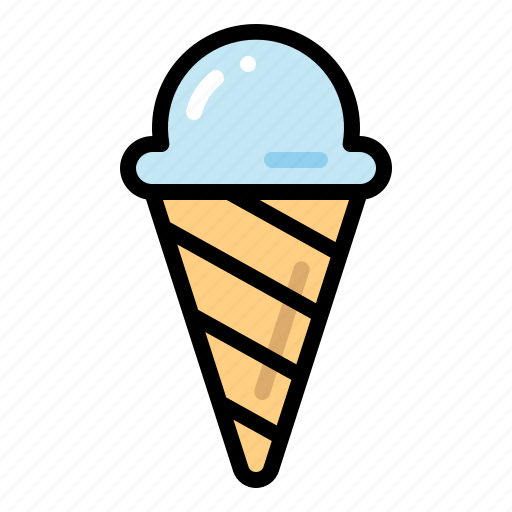 Ice cream cone, ice cream, scoop, vanilla icon - Download on Iconfinder