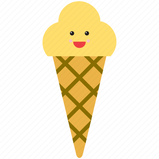 Cone, emoji, emoticon, food, ice cream, smiley, sweet icon - Download on Iconfinder