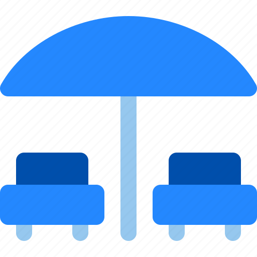 Chair, hotel, relax, umbrella, vacation icon - Download on Iconfinder