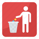 dustbin symbol, garbage, litter in bin sign, trash can, waste container