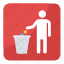 dustbin symbol, garbage, litter in bin sign, trash can, waste container 