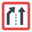 changing road conditions, driving direction, driving instructions, road sign, traffic sign 