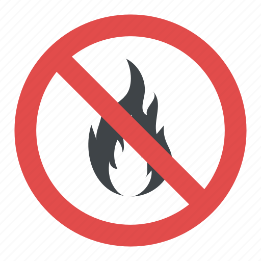 No fire flame sign, no fire sign, no open flame label, no open flame ...