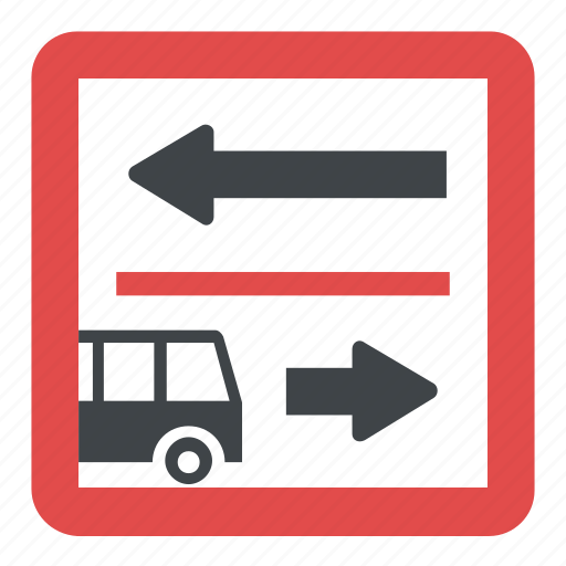 Changing road conditions, driving direction, driving instructions, road sign, traffic sign icon - Download on Iconfinder