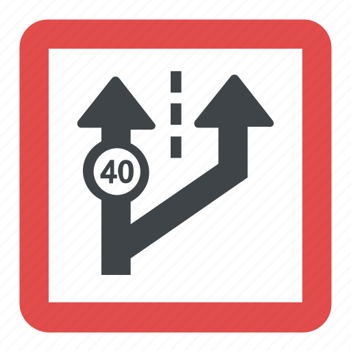Advisory speed sign, informational road sign, road work sign, stay in line, use hard shoulder icon - Download on Iconfinder