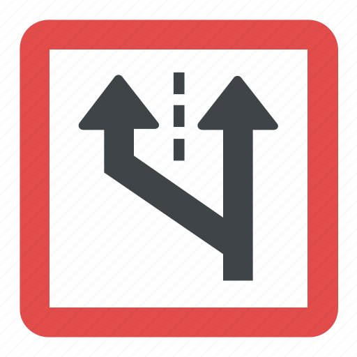 Change direction road sign, changing road conditions, driving instructions, road sign, traffic sign icon - Download on Iconfinder