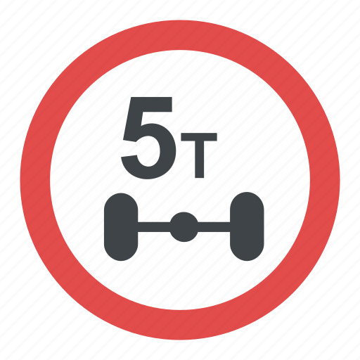 Axle load limit, prohibitory sign, road sign, weight limit, weight limit in one axle icon - Download on Iconfinder