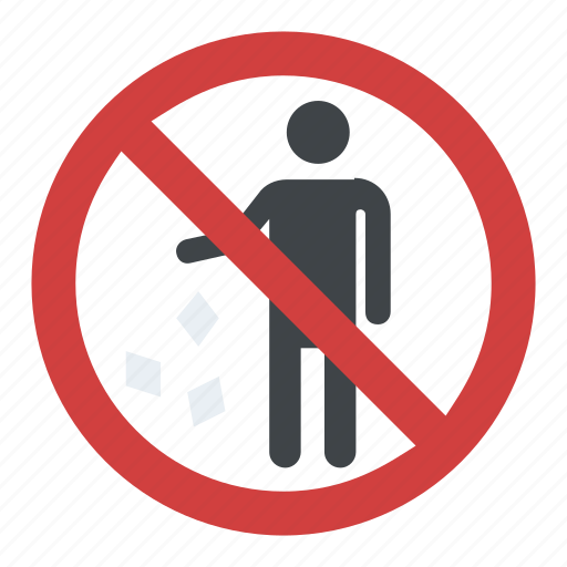 Do not litter sign, no littering sign, prohibition, stop littering, warning icon - Download on Iconfinder