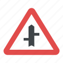 crossroad junction, driving directions, road instructions, staggered junction, warning sign 