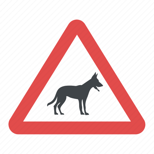 Beware of dog, dog warning sign, hazards of dogs, informative sign, prohibitory sign icon - Download on Iconfinder