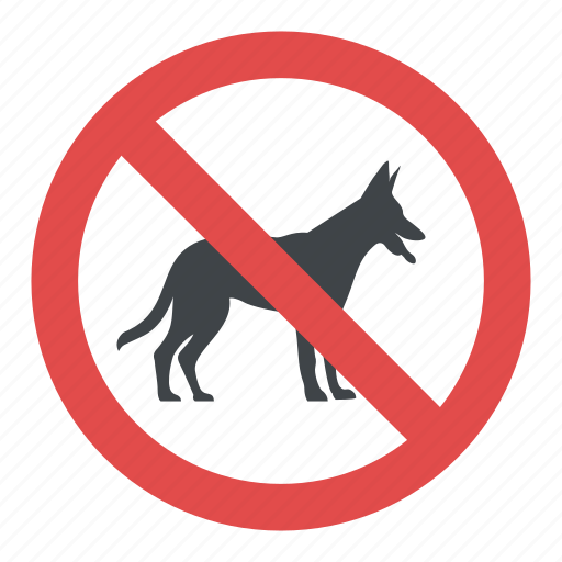 Beware of dog, dogs not allowed sign, no pets allowed, prohibitory symbol, warning sign icon - Download on Iconfinder