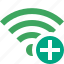 add, connection, fi, green, internet, wi, wireless 
