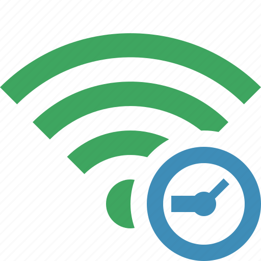Clock, connection, fi, green, internet, wi, wireless icon - Download on Iconfinder