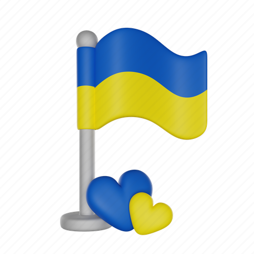 Ukrainian, flag, ukraine, national 3D illustration - Download on Iconfinder