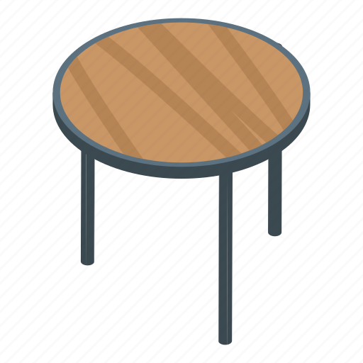 Little, round, table, isometric icon - Download on Iconfinder