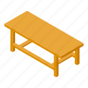 wooden, table, isometric