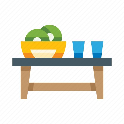 Table, furniture, tableware, fruits, kitchen, dining, interior icon - Download on Iconfinder