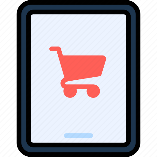 Cart, shopping, checkout, market, shop, tablet, device icon - Download on Iconfinder