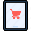 cart, shopping, checkout, market, shop, tablet, device 