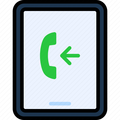 Incoming call, call, mobile, contacts, phone, arrow, tablet icon - Download on Iconfinder