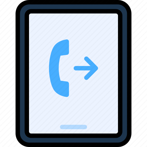 Outgoing call, phone call, call, calling, receiver, tablet, device icon - Download on Iconfinder