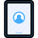 profile, avatar, account, person, tablet, device, gadget 