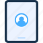 profile, avatar, account, person, tablet, device, gadget 