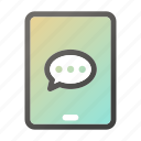 bubble, chat, computer, message, mobile, phone, tablet