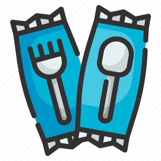 Cutlery, takeaway, wrapped, spoon, fork icon - Download on Iconfinder