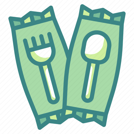 Cutlery, takeaway, wrapped, spoon, fork icon - Download on Iconfinder