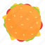 top, view, burger, meat 