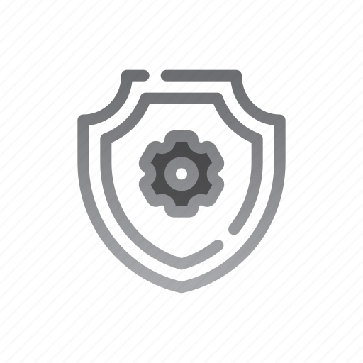 Shield, protection, setting, management, gear icon - Download on Iconfinder