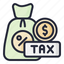 bag, coin, money, percentage, taxes