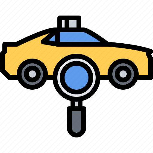 Search, magnifier, car, transport, taxi, driver icon - Download on Iconfinder