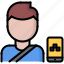 client, passenger, app, smartphone, taxi, driver 
