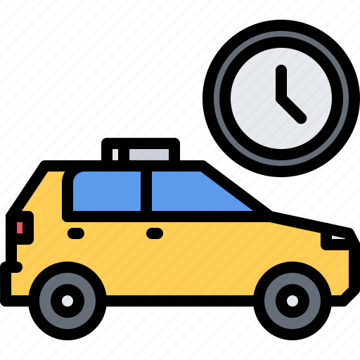 Clock, time, car, transport, taxi, driver icon - Download on Iconfinder