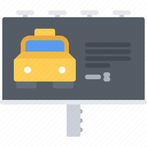 Billboard, advertising, car, transport, taxi, driver icon - Download on Iconfinder