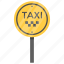 cab stand, taxi rank, taxi stand, taxi stop, taxicab stand 