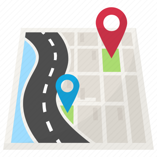 Distance, gps, map navigation, road map, road tracking icon - Download on Iconfinder