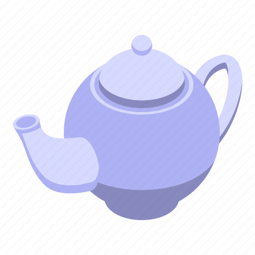 Porcelain, tea, pot, isometric icon - Download on Iconfinder