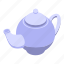 porcelain, tea, pot, isometric 