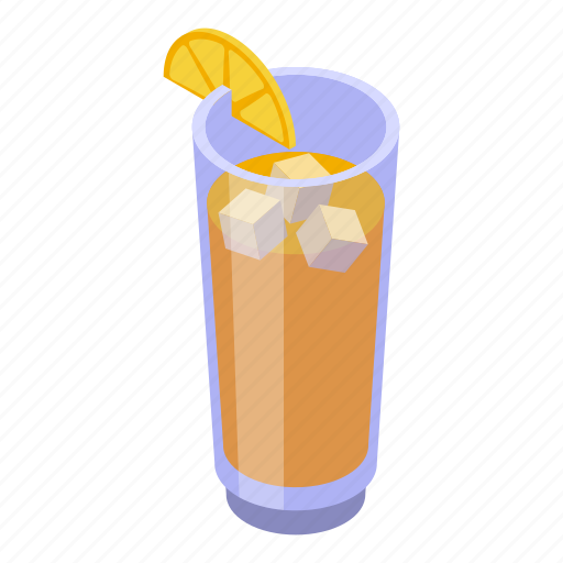 Tea, glass, orange, isometric icon - Download on Iconfinder