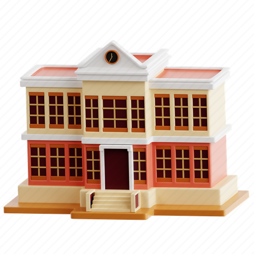 School, education, institution, students, learning, academic institution, campus 3D illustration - Download on Iconfinder