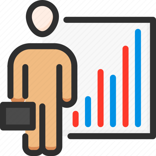 Man, management, process, statistics, stats, suitcase, work icon - Download on Iconfinder