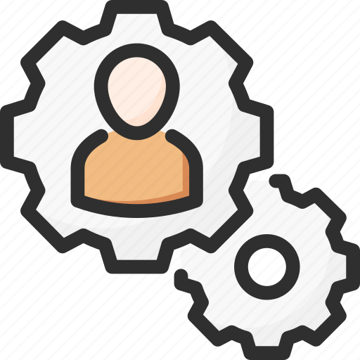 Cogwheel, man, management, options, process, settings, work icon - Download on Iconfinder