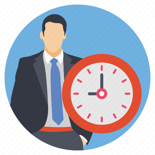 Appointment, man with clock, personal time management, punctual, time management icon - Download on Iconfinder